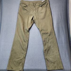 Buffalo Archer Mens Pants 38x34 Slim Stretch Green Straight Leg Casual Gorpcore